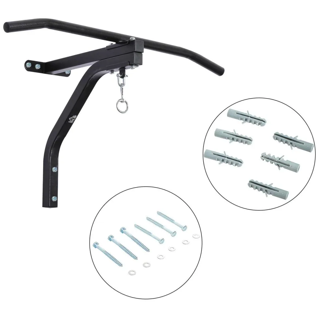 Punching bag holder with pull-up bar steel