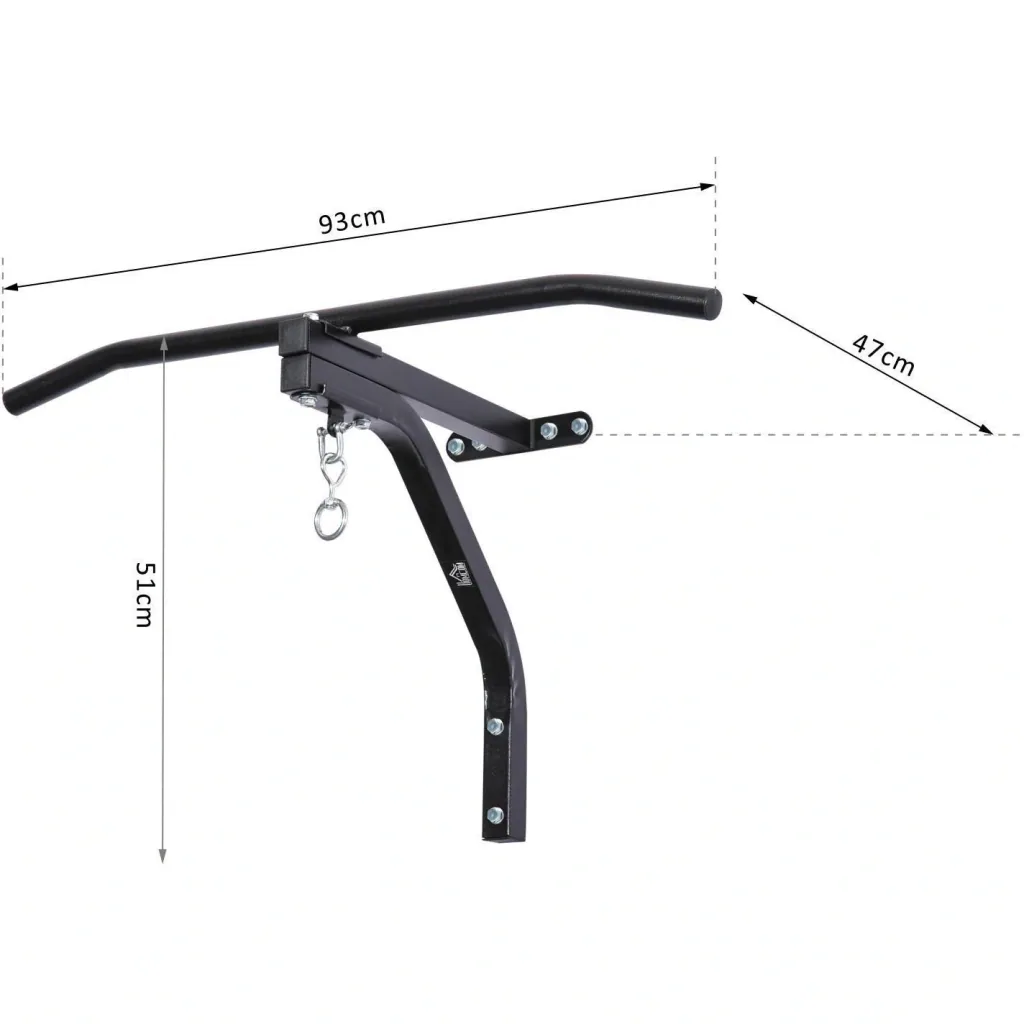 Punching bag holder with pull-up bar steel