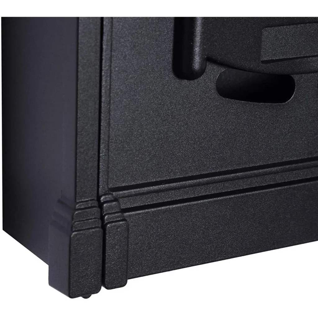 Mailbox lockable with protective flap including 2 keys aluminum black 25.5 x 8.5 x 41 cm
