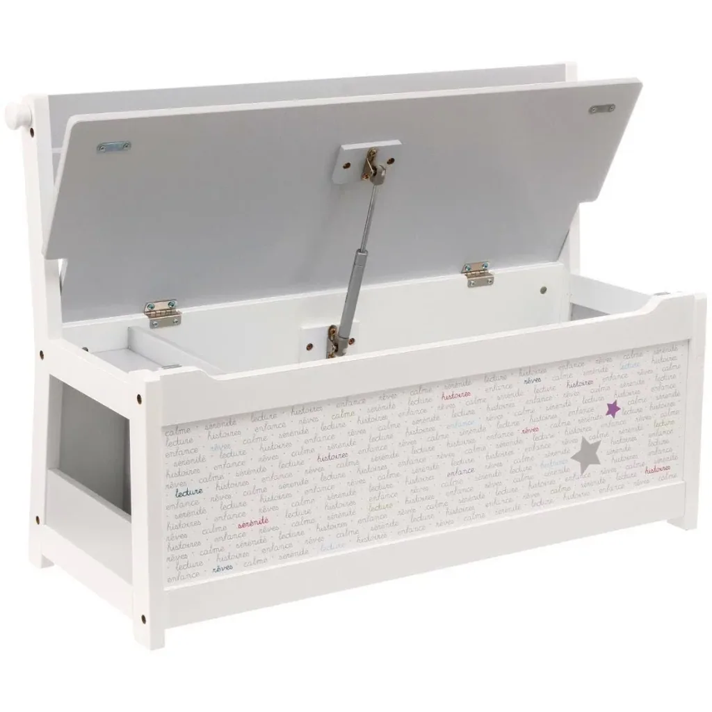 Children's bench with storage space - L78xH56cm - White