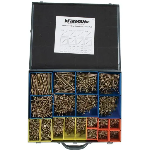 Fixman Goldstar countersunk head screws assortment 3400 pieces