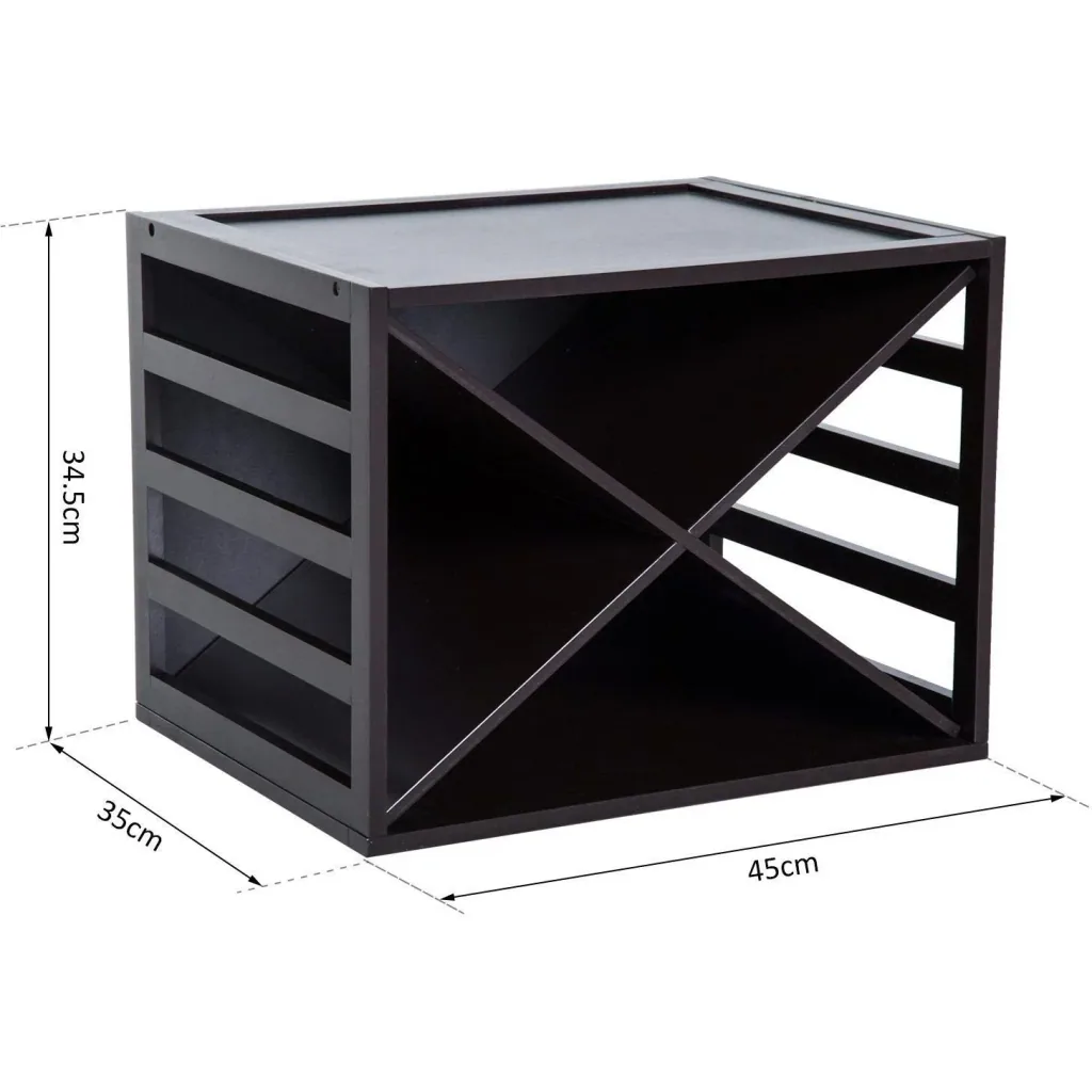 Wine rack for 16 bottles stackable pine brown