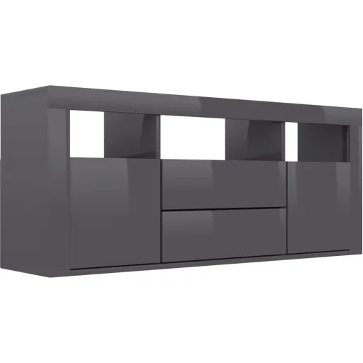 TV cabinet 120x30x50 cm chipboard high-gloss grey