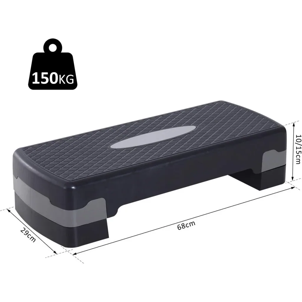 Height-adjustable step board black/grey