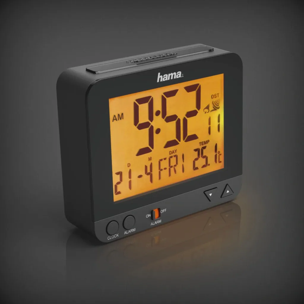 Radio alarm clock with backlight