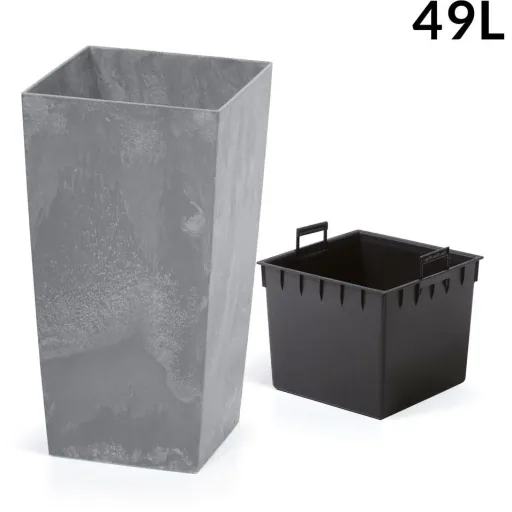 Flowerpot concrete look anthracite 49L