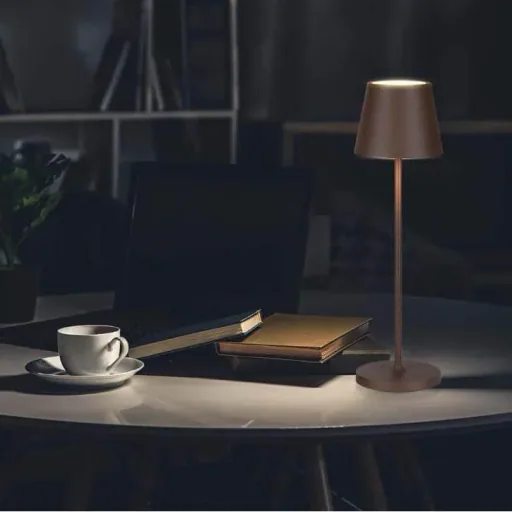 VT-7522 Table Lamp - 3000K - Dimmable via Touch - Rechargeable - Brown - IP54