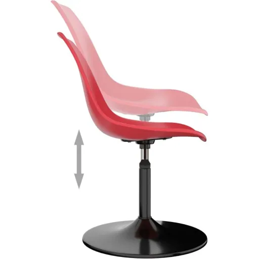 Dining table chairs swivel 2 pieces PP red