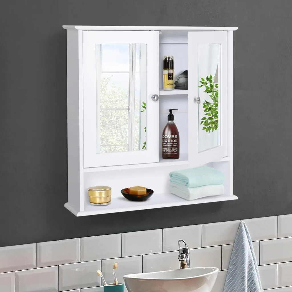 Mirror cabinet with shelf