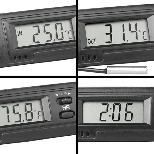 Indoor and outdoor thermometers