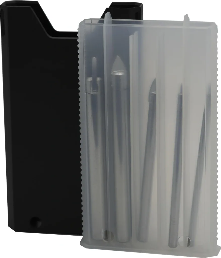 Glass drill bit carbide with round shank 5-piece