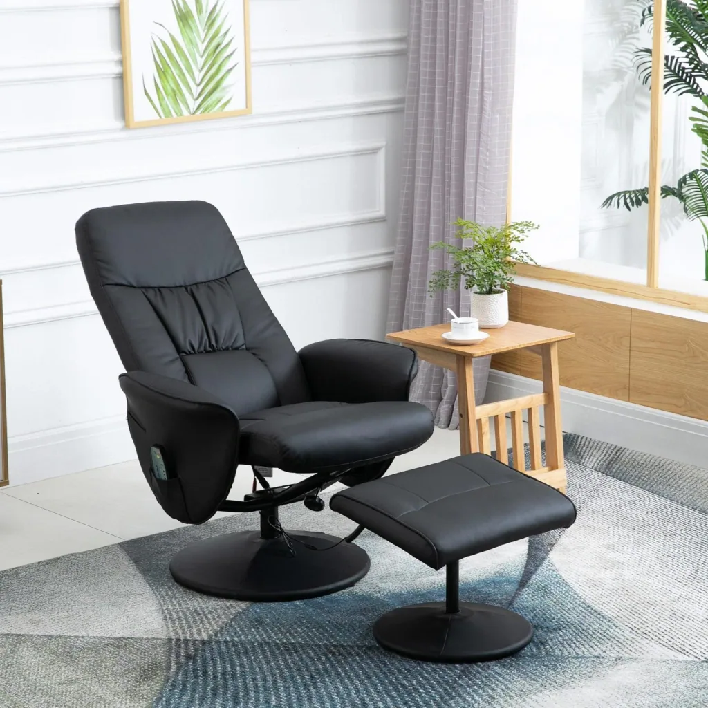 Massage chair with footstool