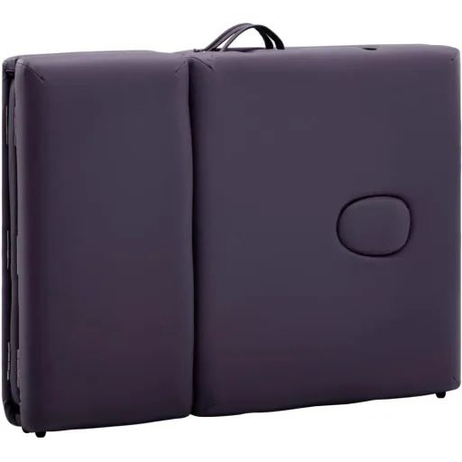 Foldable massage table with 4 zones, wine red wood