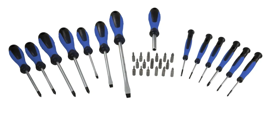 Screwdriver and bit set, 32 pieces