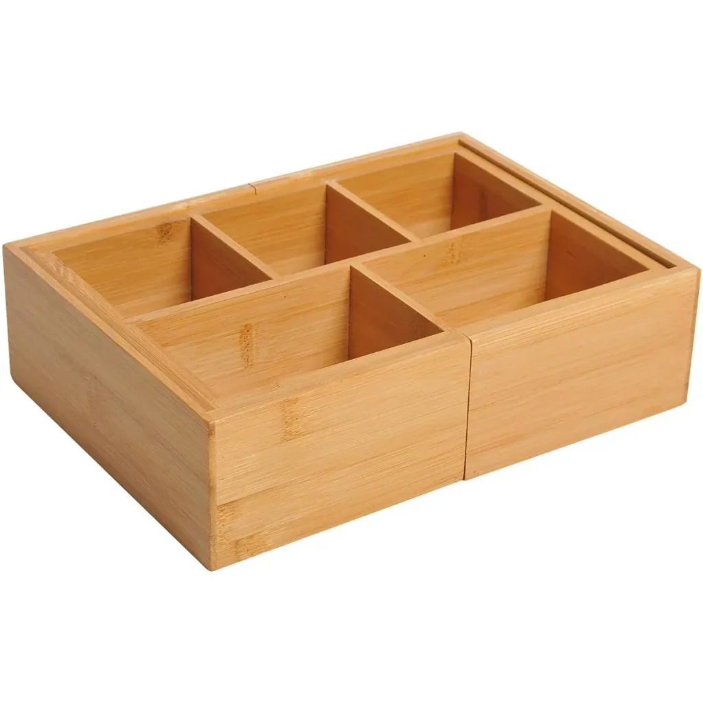 Extendable organizer with 5 to 7 compartments natural