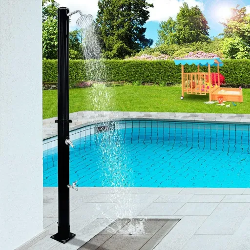 Outdoor shower / garden shower - solar hot water 215cm