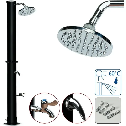 Outdoor shower / garden shower - solar hot water 215cm