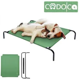Cadoca XL pet bed raised green
