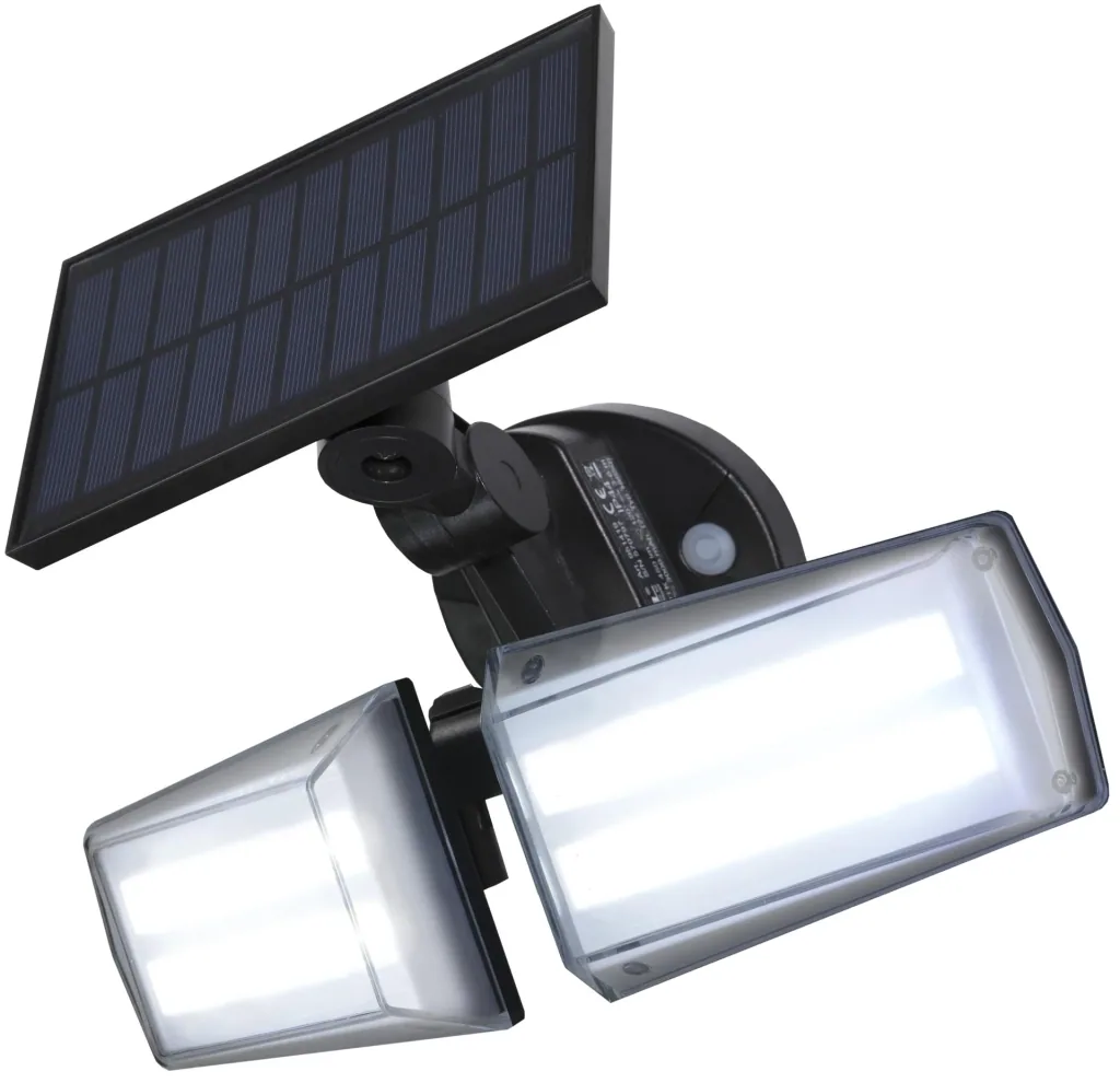 Solar LED floodlight with microwave sensor