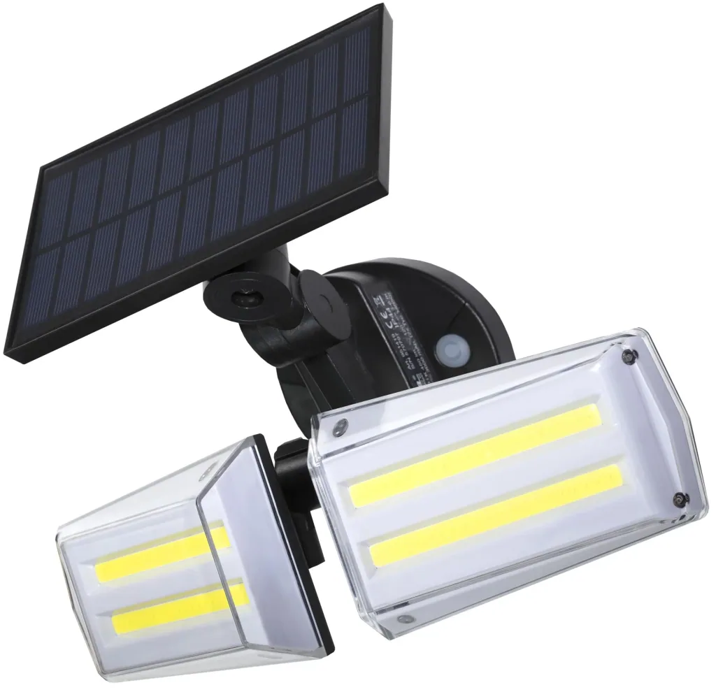 Solar LED floodlight with microwave sensor