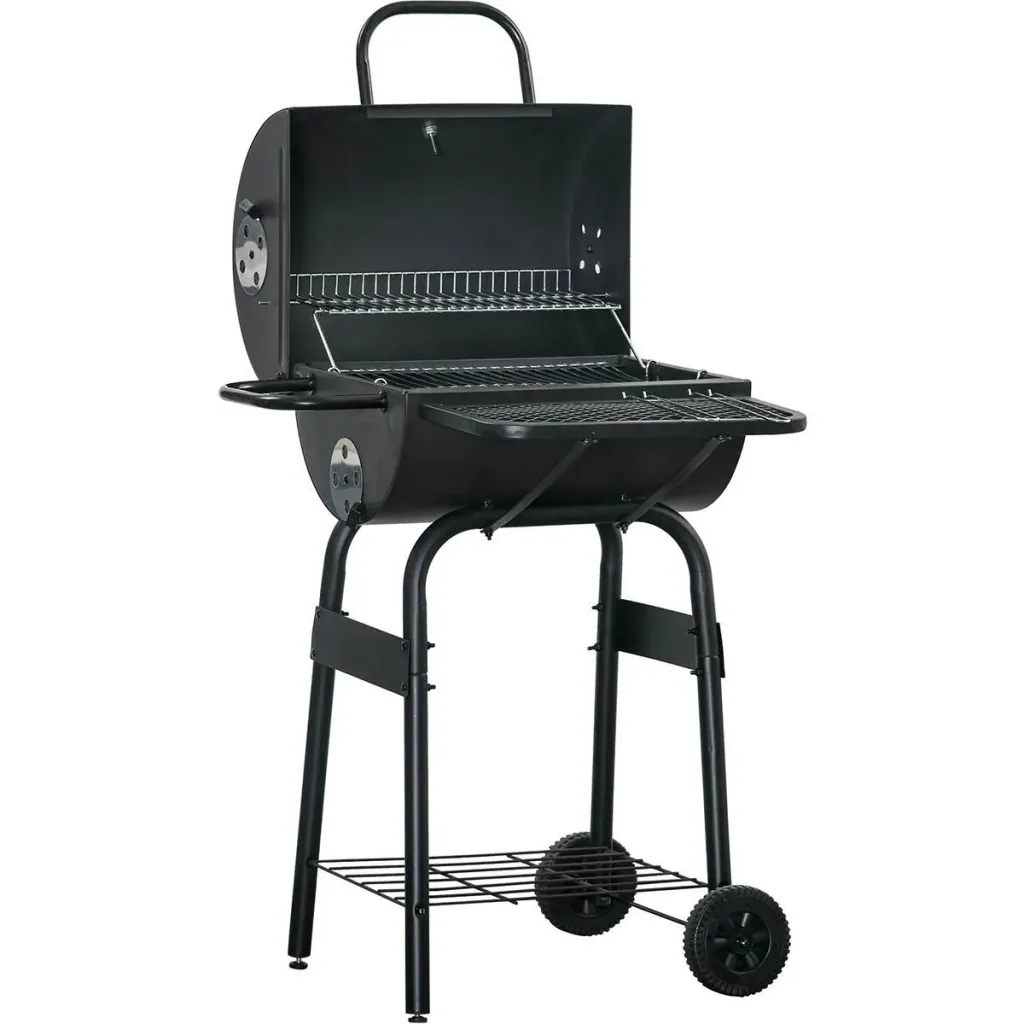 BBQ charcoal - with lid - metal - black