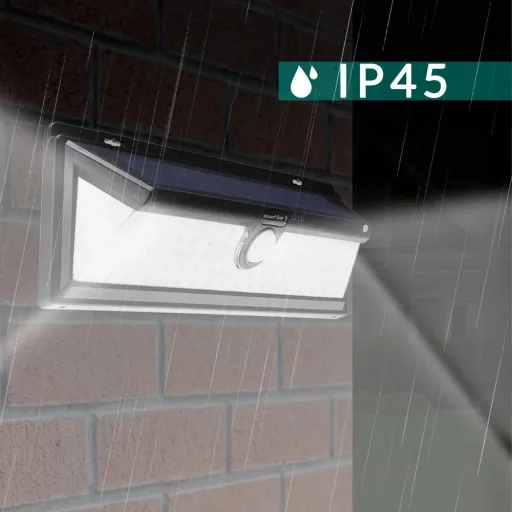 Solar wall light with motion detector