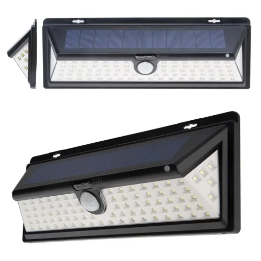 Solar wall light with motion detector