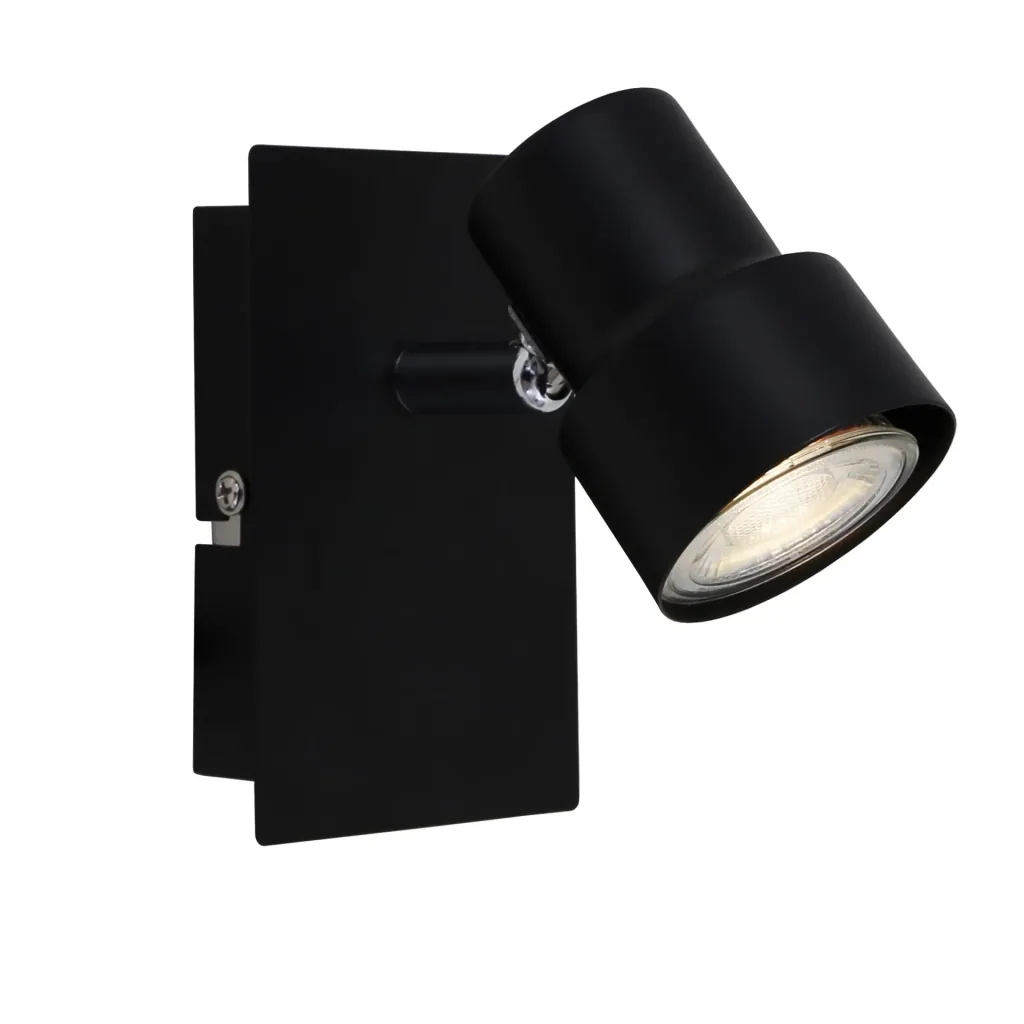 LED wall and ceiling light, 12 cm, 460 lumens, 5 watts, GU10, black