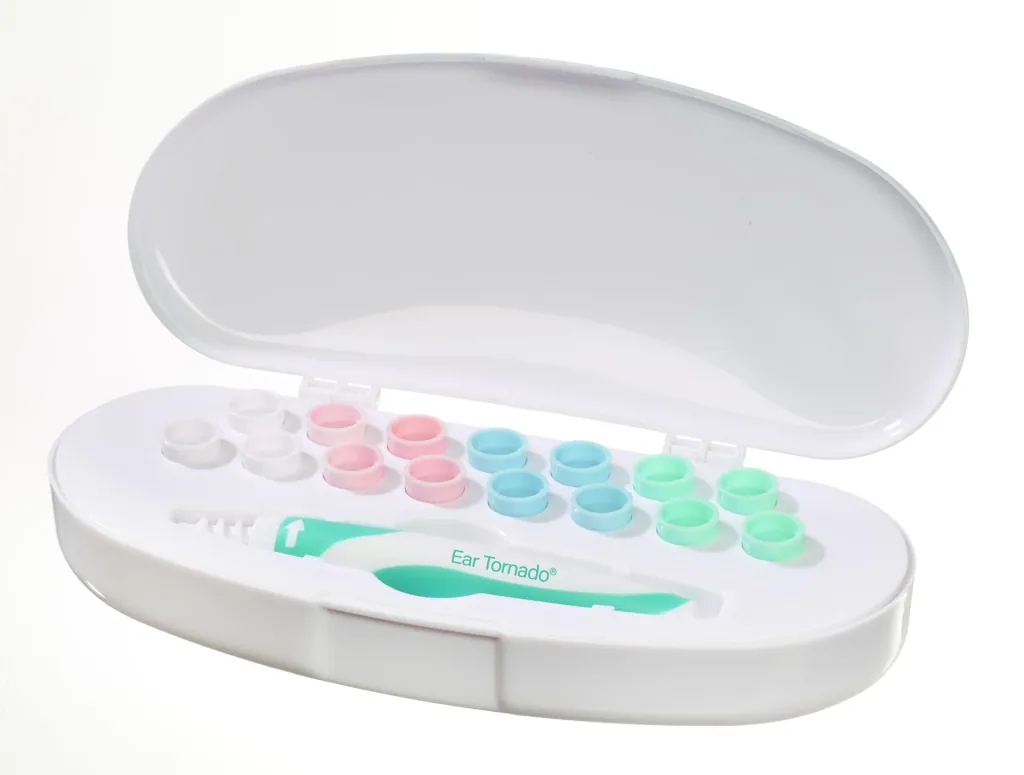 Ear Wizard ear cleaner set, with 15 silicone tips and storage box, 17 pieces