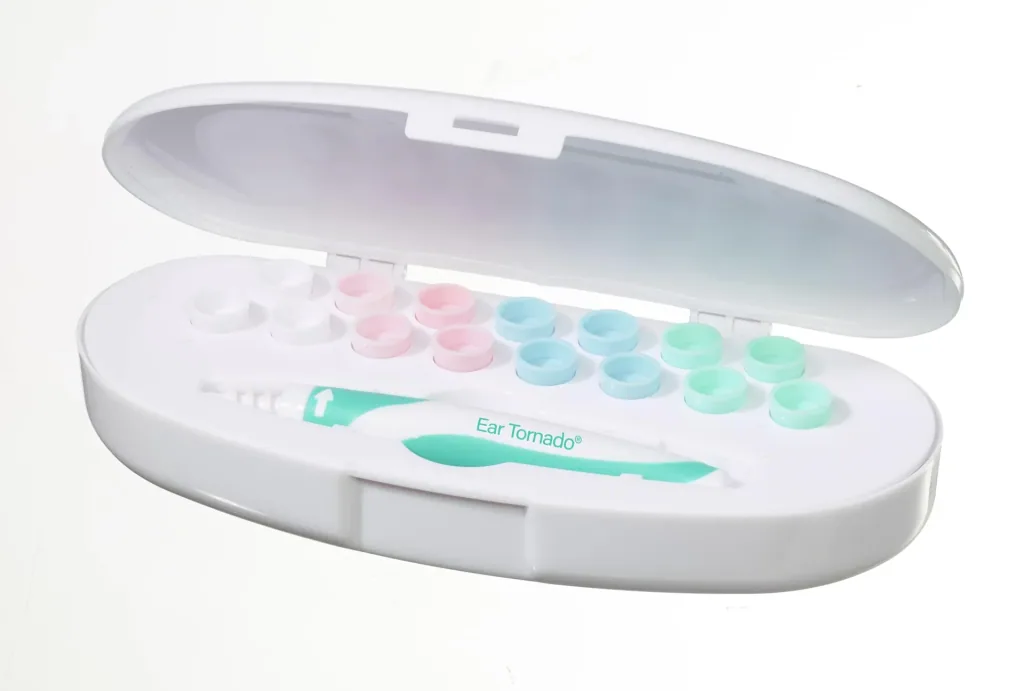 Ear Wizard ear cleaner set, with 15 silicone tips and storage box, 17 pieces