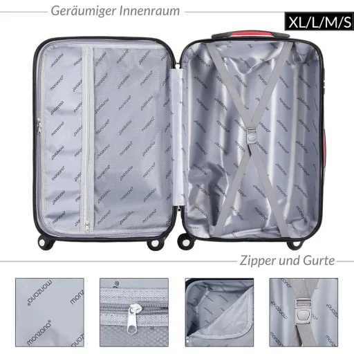 Suitcase set with 4 pieces. S/M/L/XL Baseline Silver