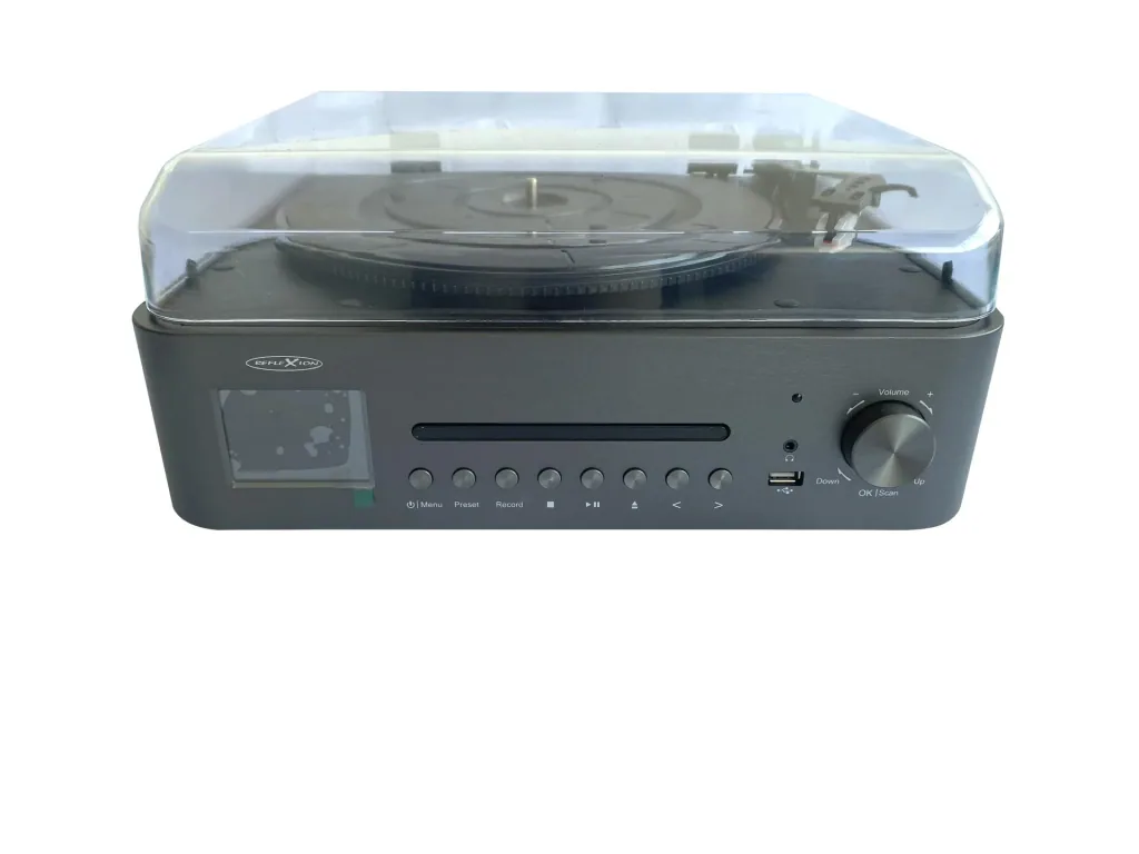 System with record player, internet, FM, DAB+/DAB radio, Bluetooth and MP3 CD player