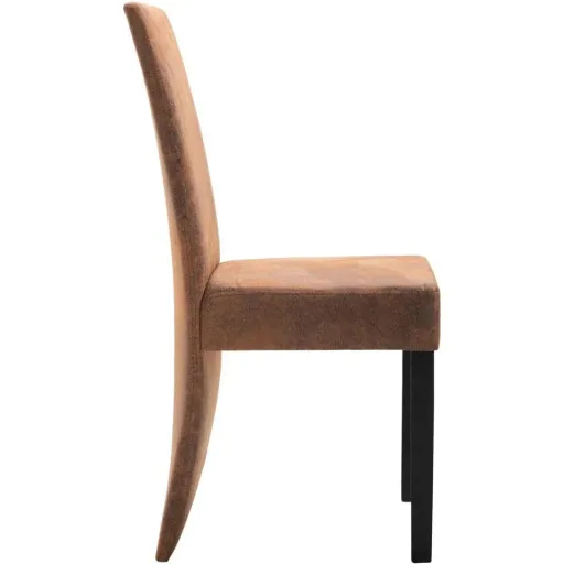 Dining room chairs 2 pieces faux leather brown