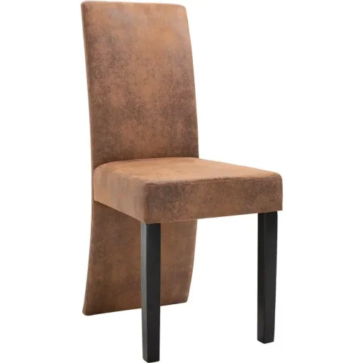 Dining room chairs 2 pieces faux leather brown