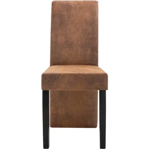 Dining room chairs 2 pieces faux leather brown
