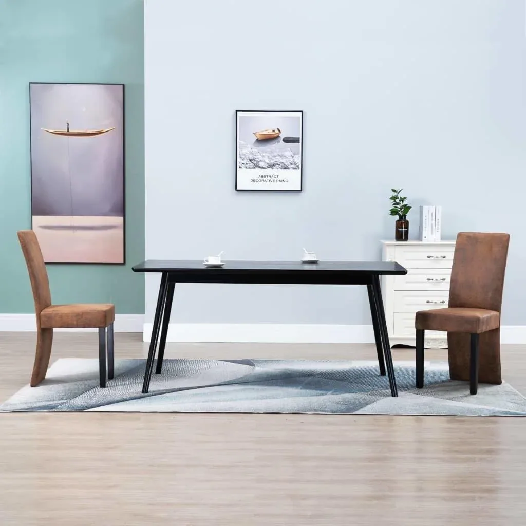 Dining room chairs 2 pieces faux leather brown