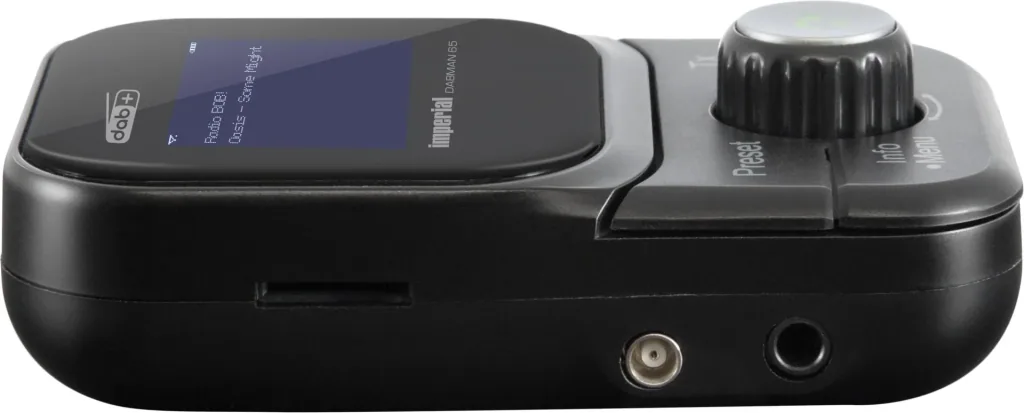 Mobile DAB+ receiver Dabman 65 (rechargeable battery, FM transmitter for car, Bluetooth, magnetic holder; antenna) black