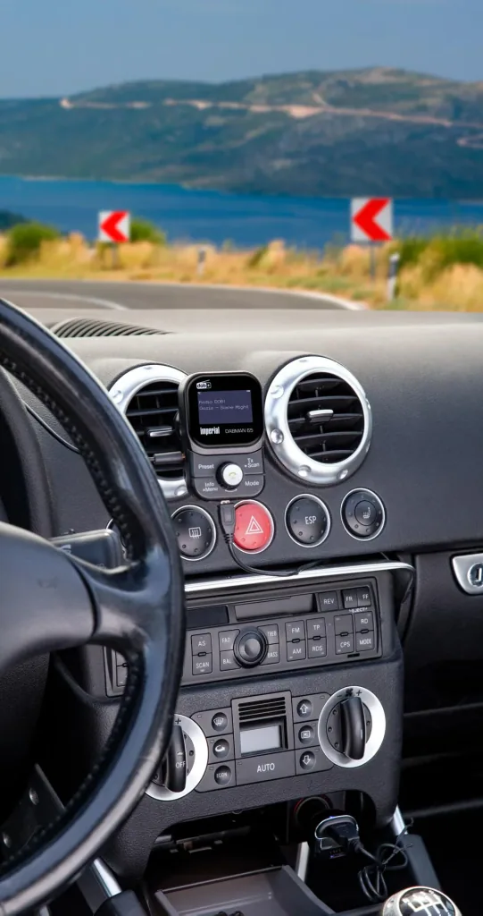 Mobile DAB+ receiver Dabman 65 (rechargeable battery, FM transmitter for car, Bluetooth, magnetic holder; antenna) black