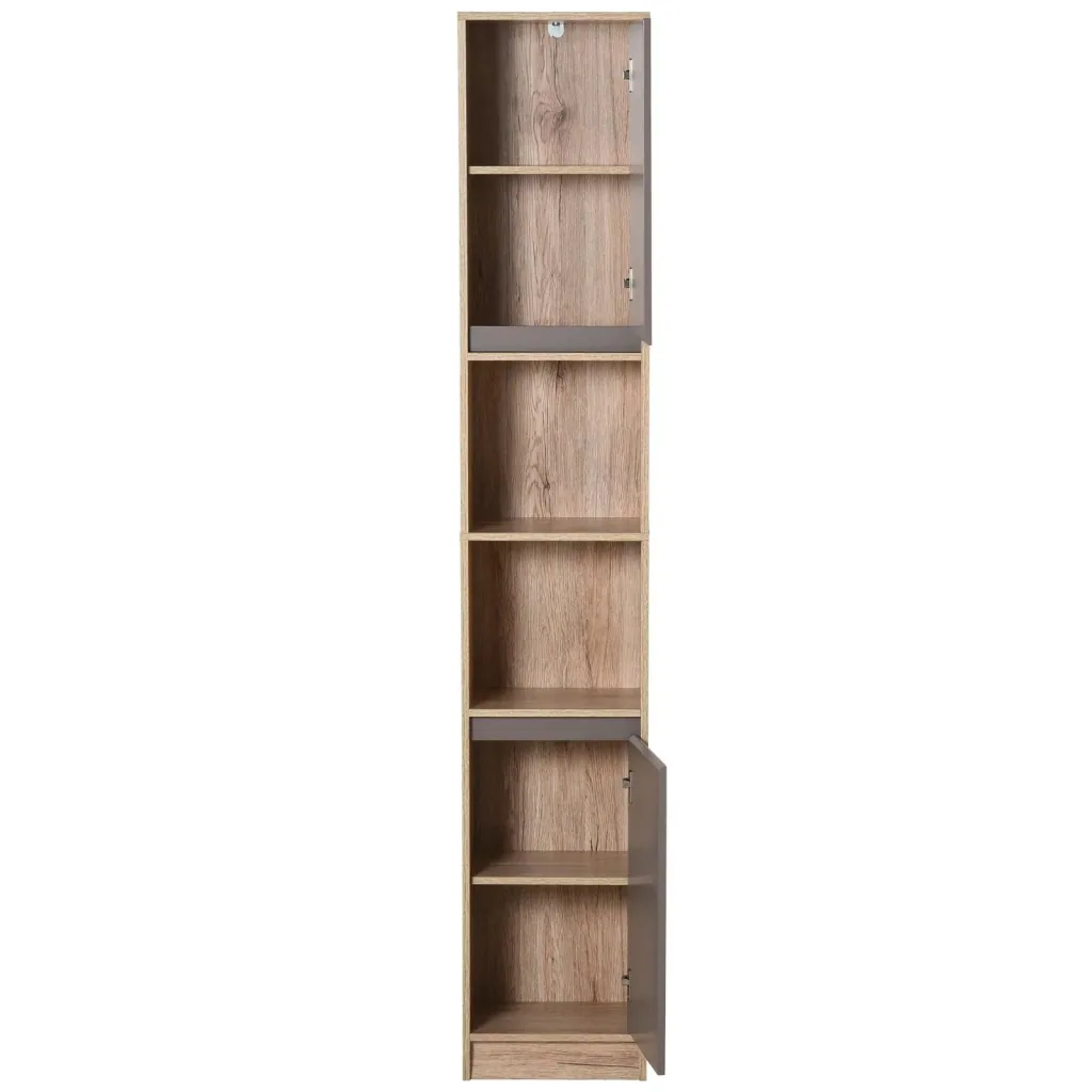 Wardrobe with 2 shelves and 2 cabinets with doors