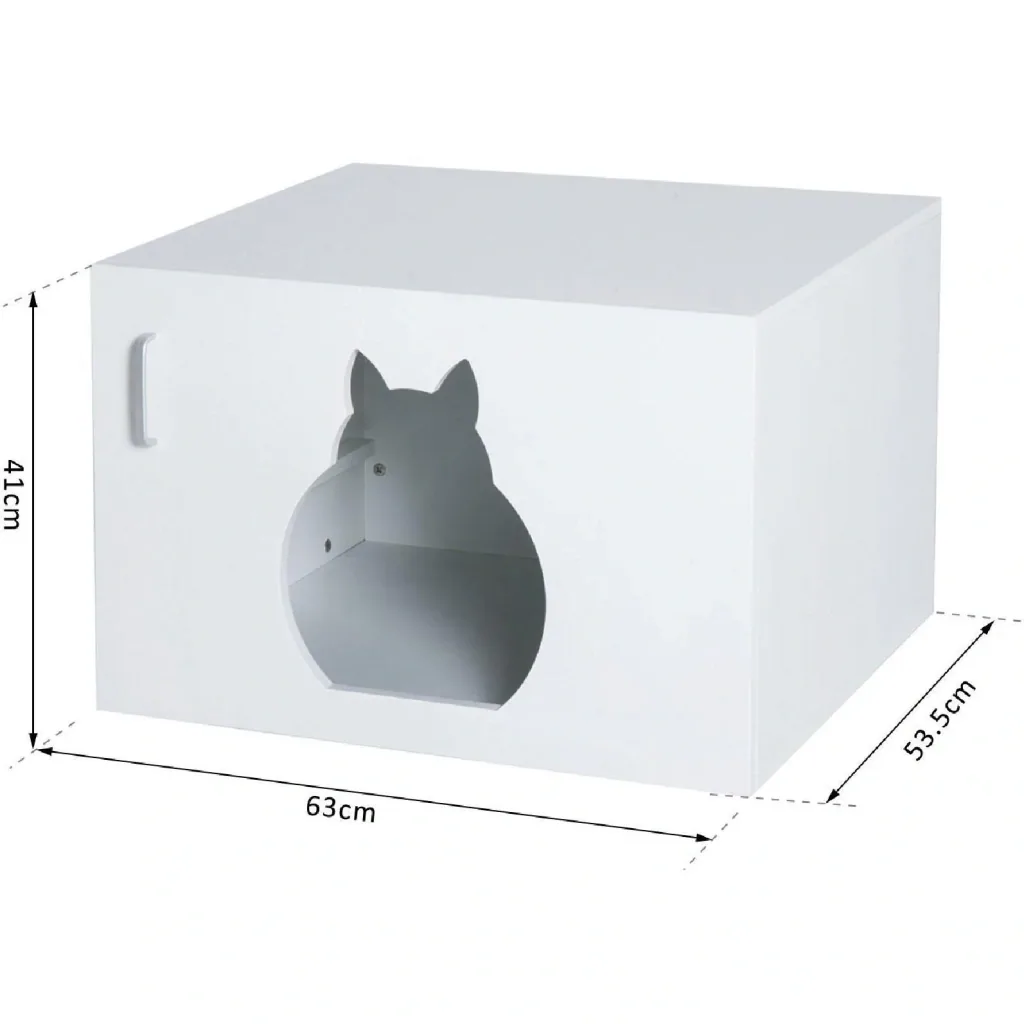 Cat cave cat house litter box white
