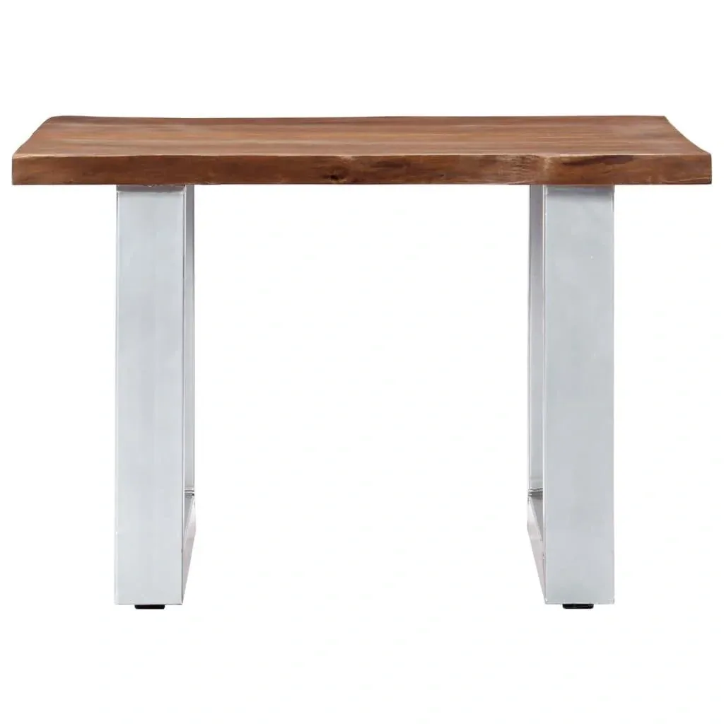 Coffee table with natural edges 60x60x40 cm acacia wood