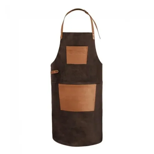 Buffalo leather apron with neck loop