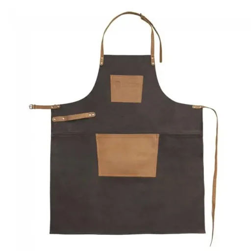 Buffalo leather apron with neck loop