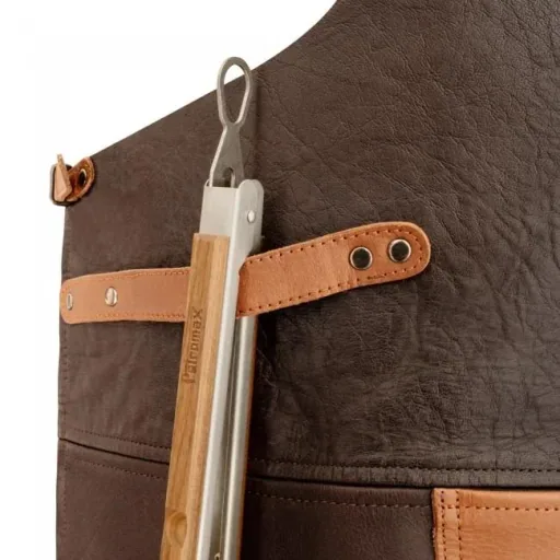 Buffalo leather apron with neck loop