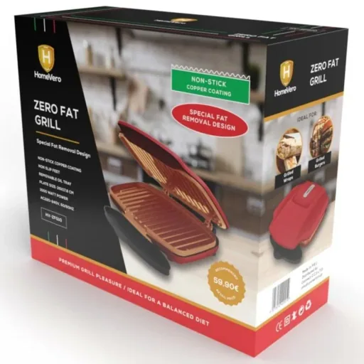 HomeVero electric grill - non-stick coating - 1000W