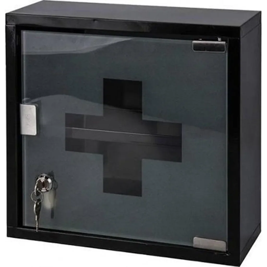 Modern medicine cabinet - with lock - made of stainless steel