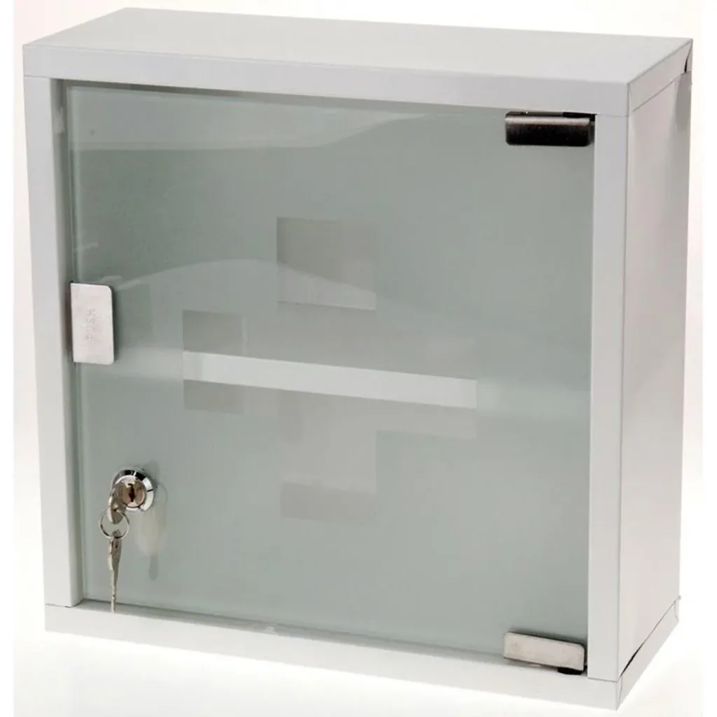 Modern medicine cabinet - with lock - made of stainless steel