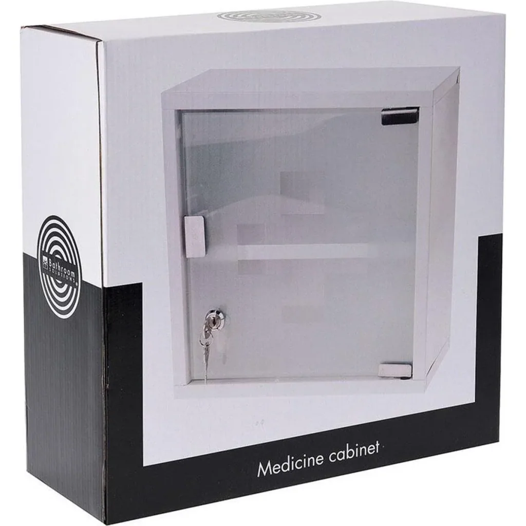 Modern medicine cabinet - with lock - made of stainless steel