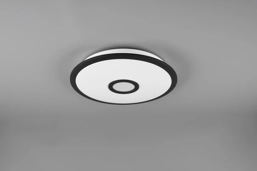 LED ceiling light OKINAWA, 18 W, 1800 lm, dimmable including remote control, color black