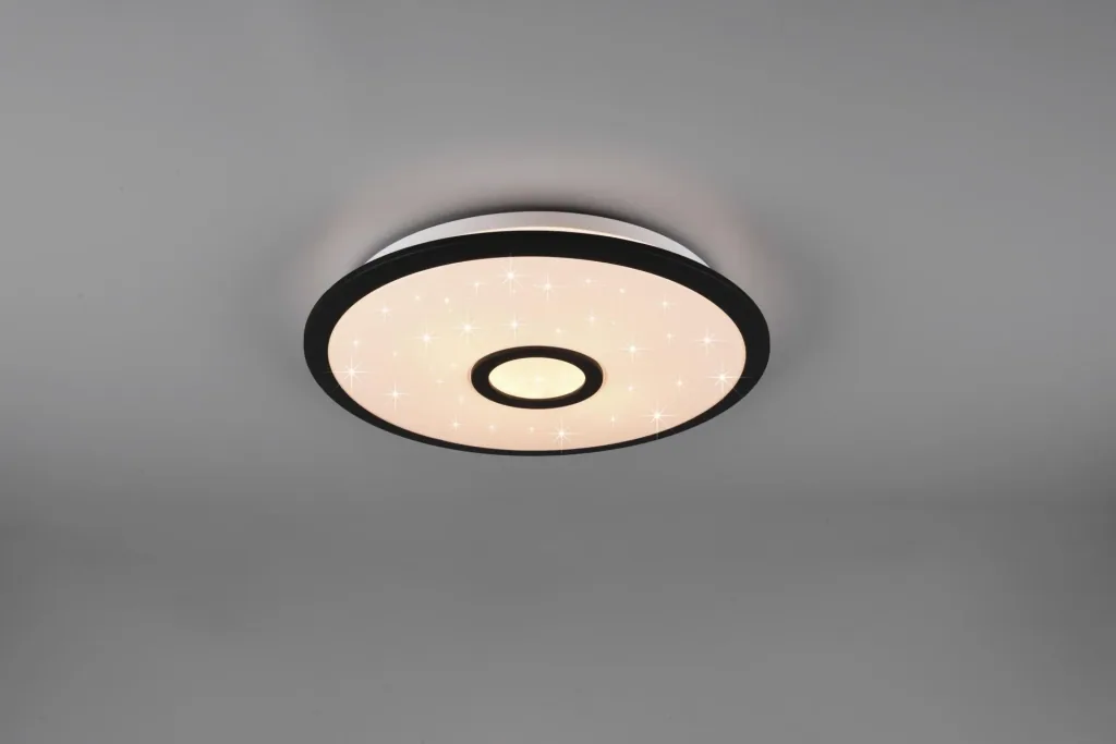 LED ceiling light OKINAWA, 18 W, 1800 lm, dimmable including remote control, color black